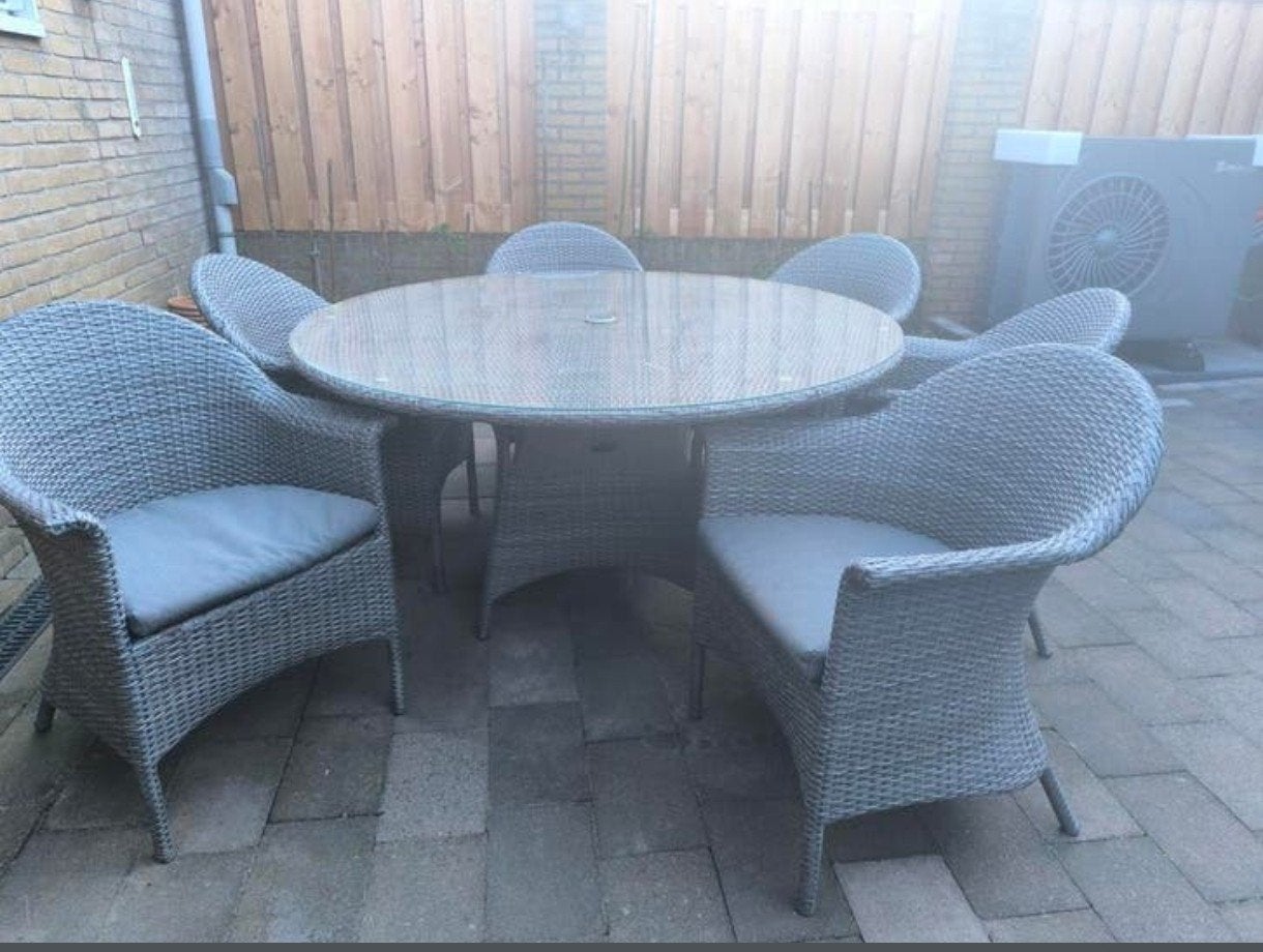 Taste by 4 Seasons Tuinset 6 Persoons, Tuin en Terras, Tuinsets en Loungesets, Ophalen, 6 zitplaatsen, Zo goed als nieuw, Wicker