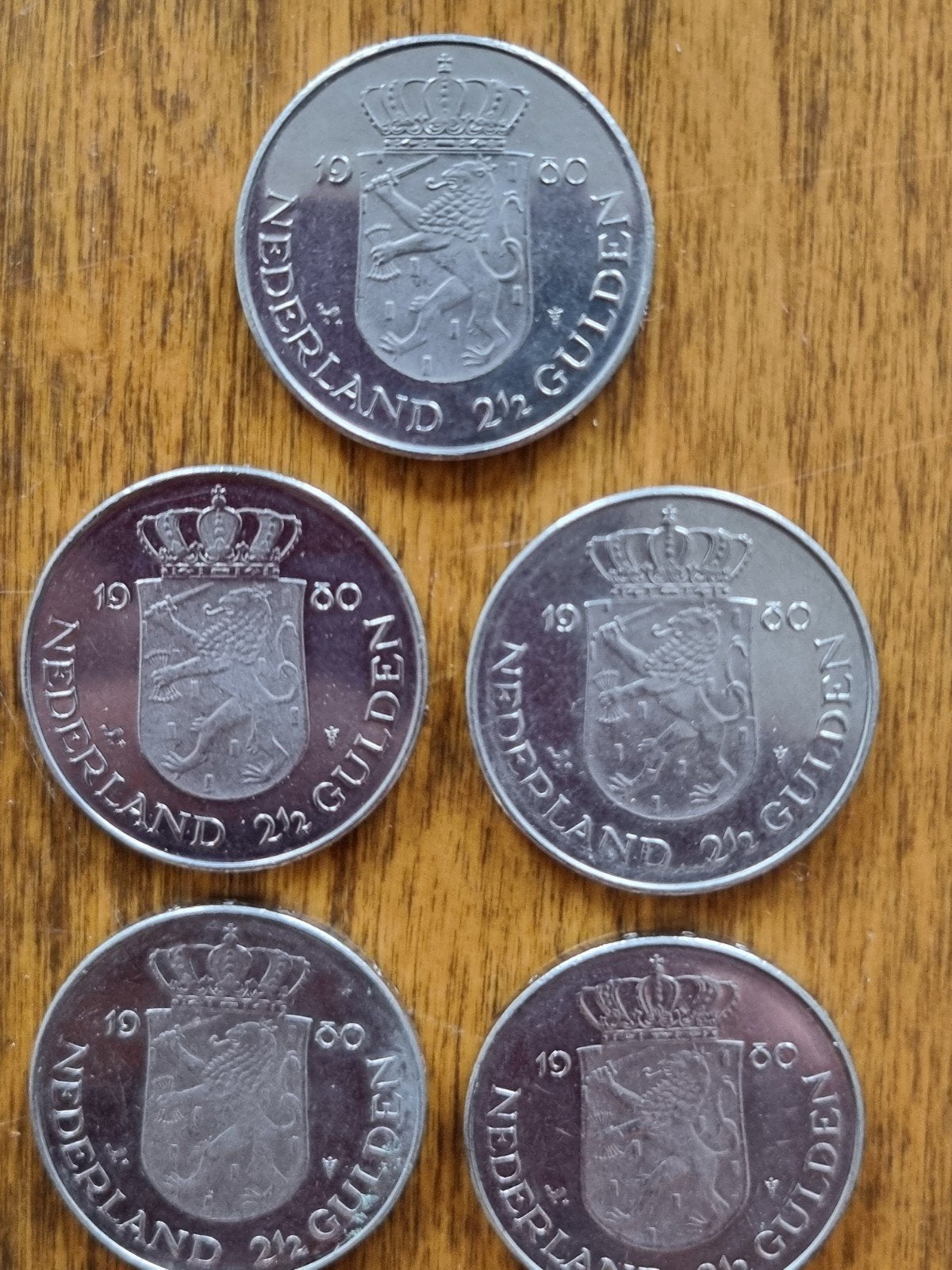 5x 2½ Gulden Beatrix 1980 - Zilveren Herdenkingsmunt, Ophalen of Verzenden, Koningin Beatrix, 2½ gulden