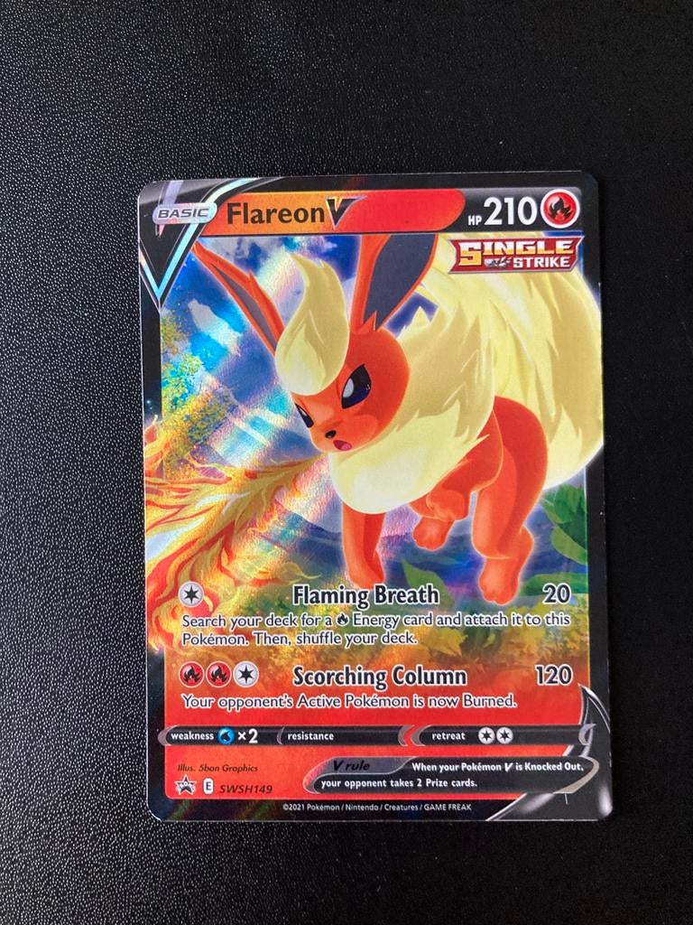Pokemon kaart Flareon V, Ophalen of Verzenden, Zo goed als nieuw
