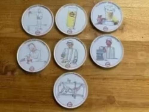 7 onderzetters : Cristal Alken ( bier), Ophalen of Verzenden, Gebruikt, Viltje(s), Overige merken