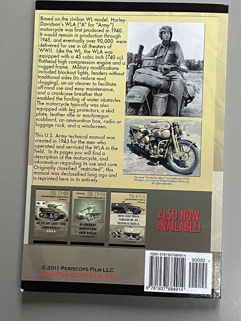 Motorcycle, Solo Harley-Davidson Model WLA TM- 1943 (Nieuw), Ophalen of Verzenden, Harley-Davidson of Buell