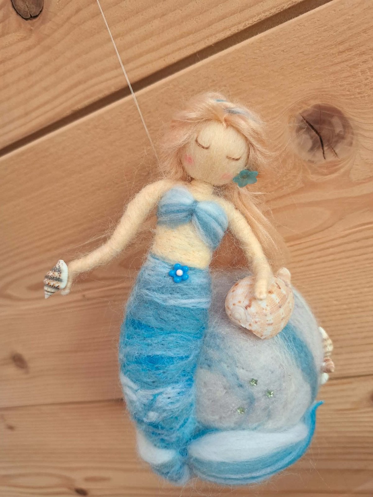 Seizoenstafel babykamer zeemeerminnen pst 18,50 wolnaaldvilt, Hobby en Vrije tijd, Ophalen of Verzenden, Nieuw, Figuurtje(s), Wolvilt