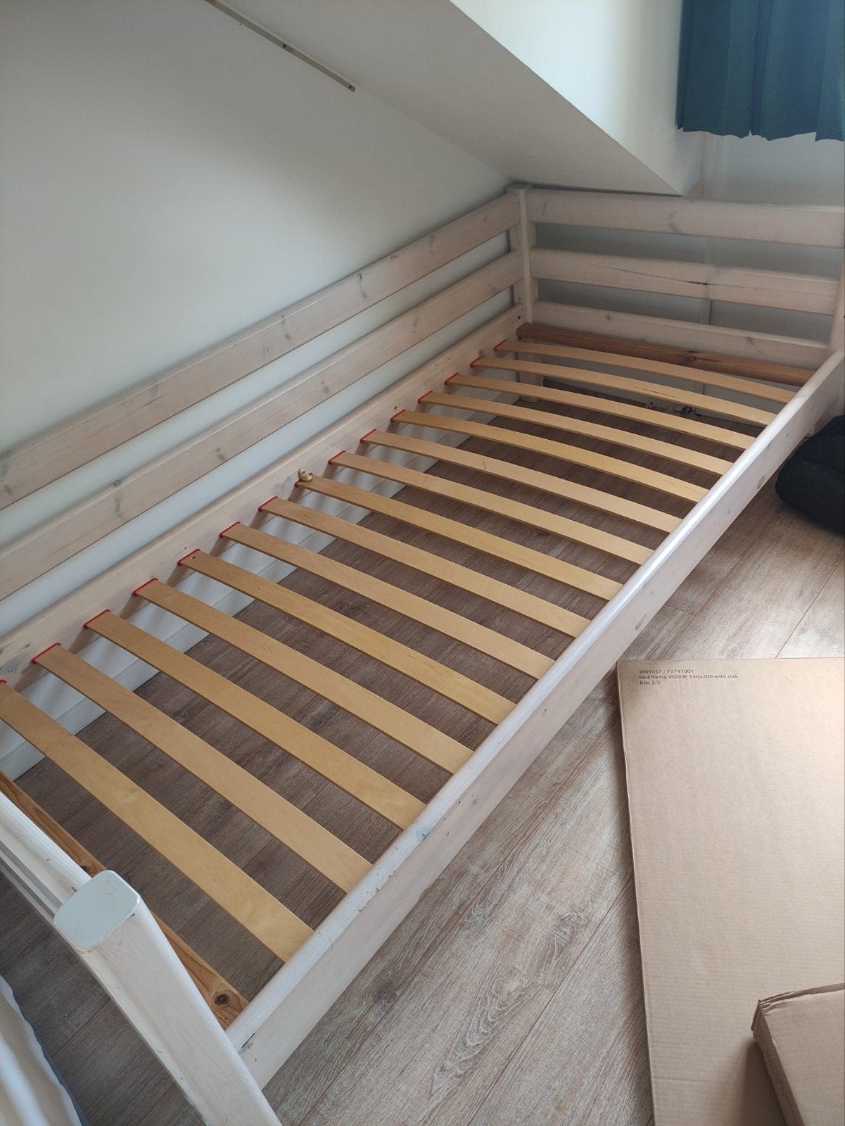 Flexa bed 90x200cm whitewash met lattenbodem, Ophalen, 90 cm, Eenpersoons, Wit