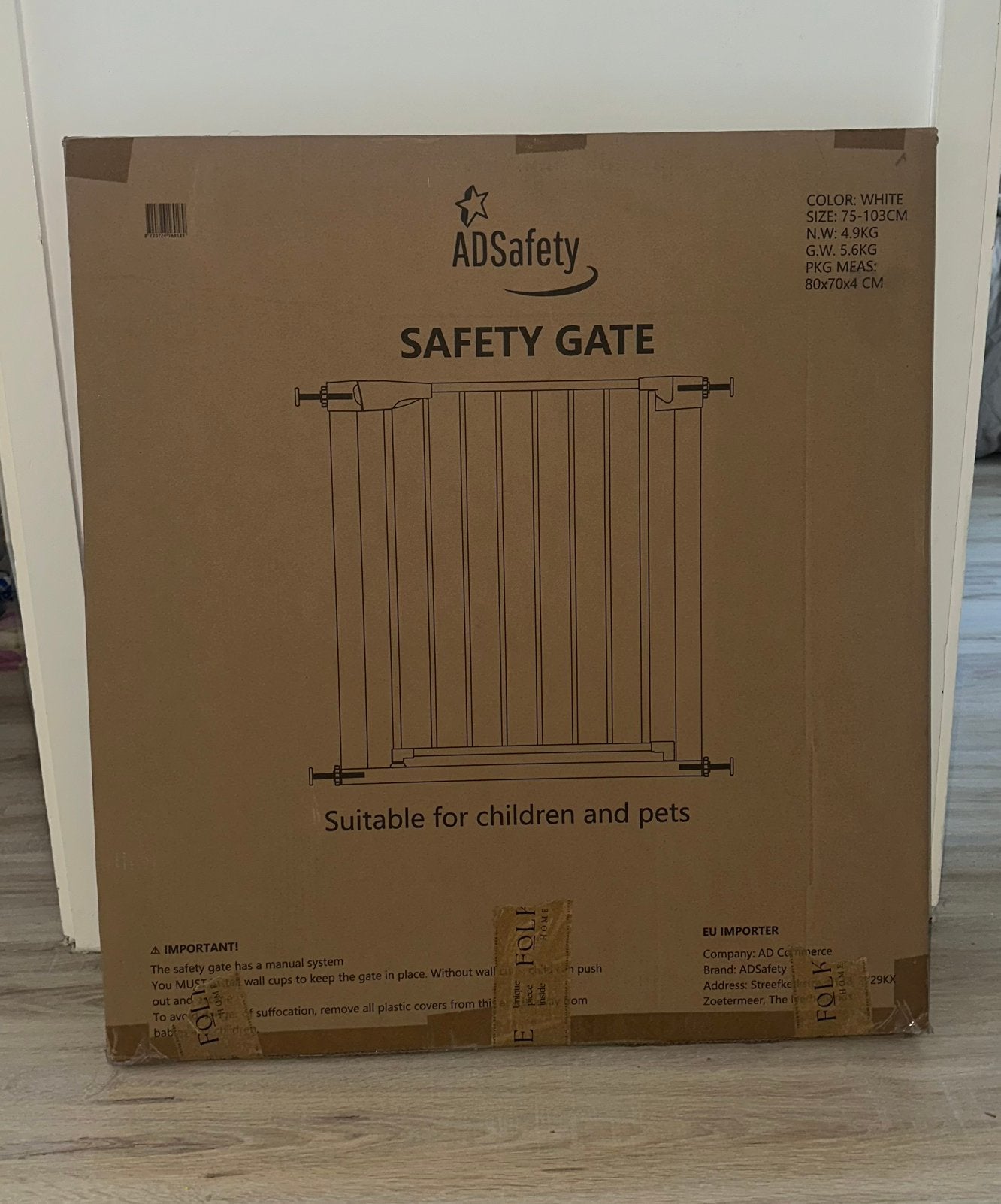 ADSafety Traphekje / Veiligheidshekje Wit (75-103 cm), Kinderen en Baby's, Ophalen, 100 tot 115 cm, Zo goed als nieuw, Klemhekje