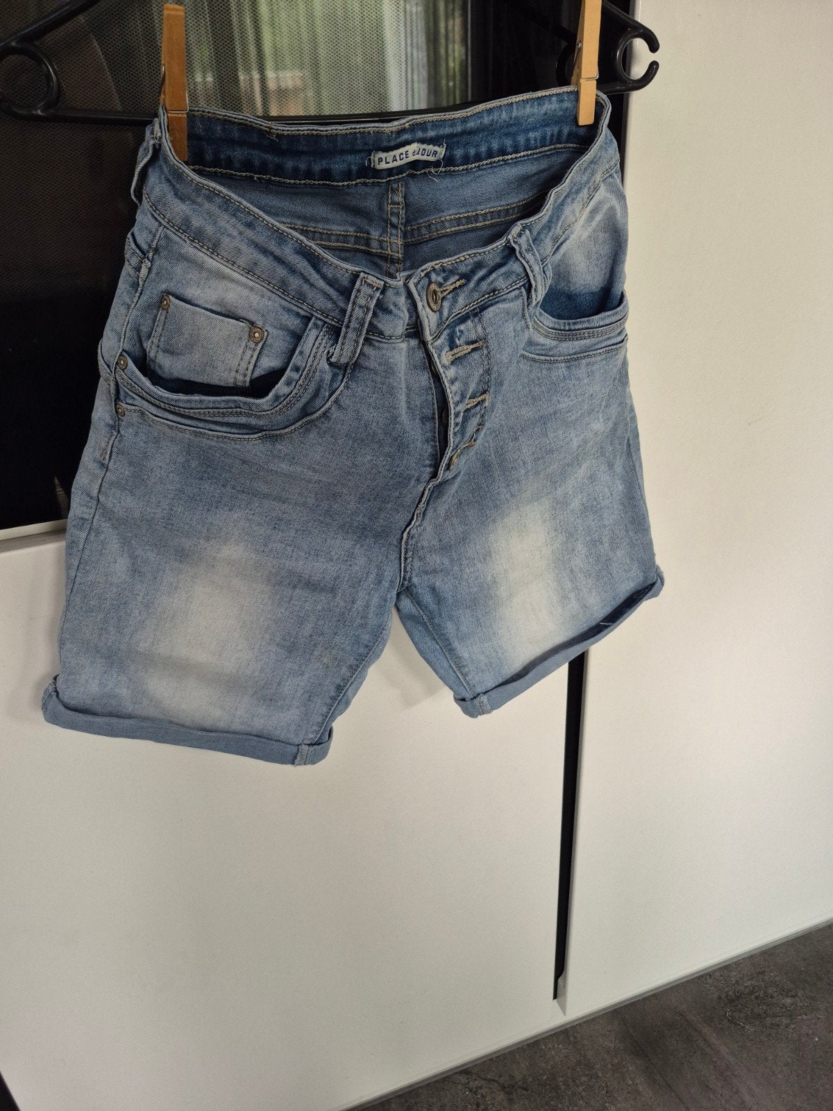 Place du Jour Vintage denim shorts maat 36, Kort, Ophalen of Verzenden, Zo goed als nieuw, Maat 36 (S)