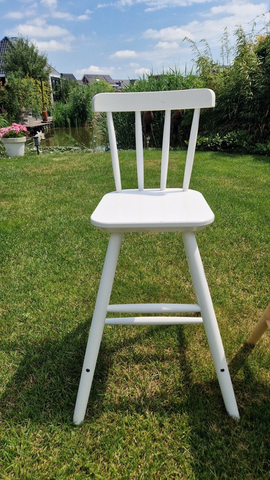 Witte houten kinderstoel Ikea Agam, Kinderen en Baby's, Ophalen, Gebruikt, Overige typen