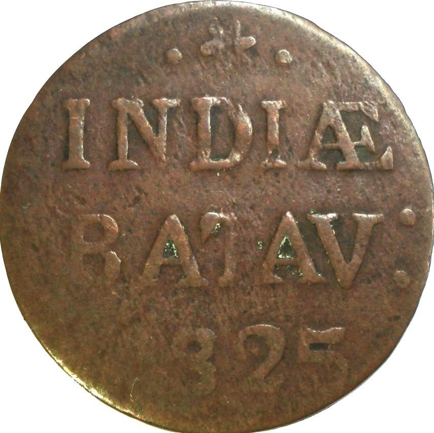Nederlands-Indië 0,5 stuiver 1825 (lees), Ophalen of Verzenden, Zuidoost-Azië, Losse munt