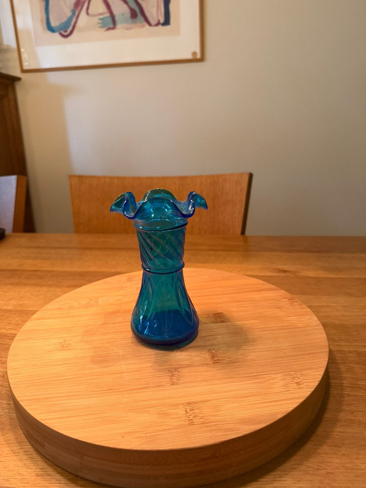 Vintage soliflor vaasje turquoise, Antiek en Kunst, Ophalen of Verzenden