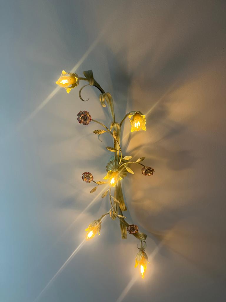 Prachtige Italiaanse bloemenlamp - Zelf demonteren, Ophalen, Gebruikt