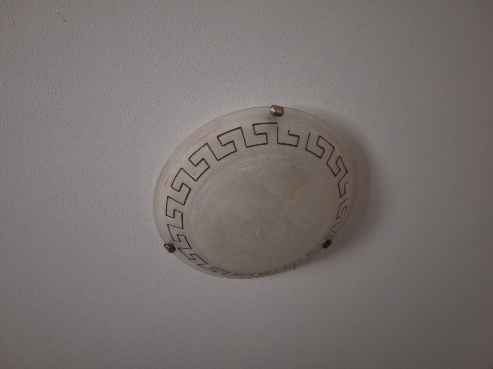 Vintage hanglamp en  4x plafondlampen met Grieks motief - se, Huis en Inrichting, Ophalen, Wit, Overige merken, Gebruikt