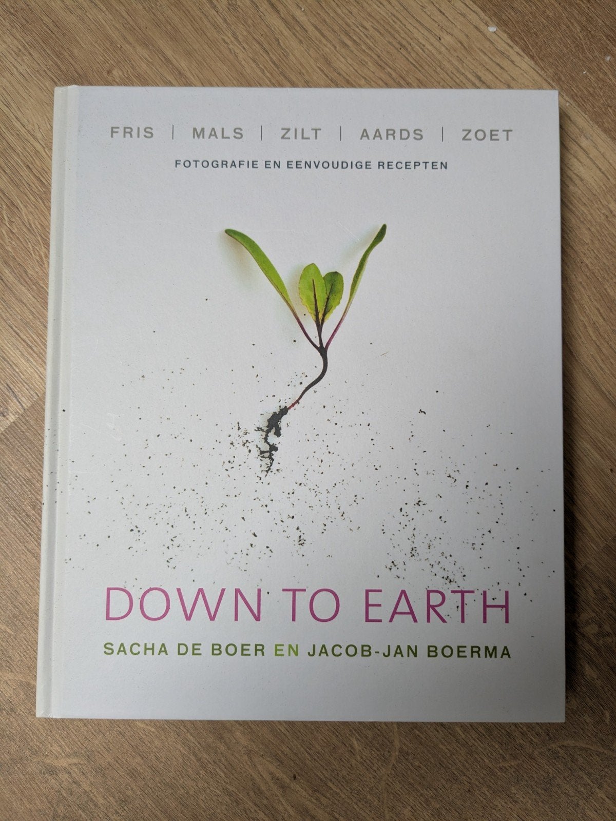 Down to Earth receptenboek Sacha de Boer & Jacob-Jan Boerma, Overige typen, Ophalen of Verzenden, Gezond koken, Nederland en België