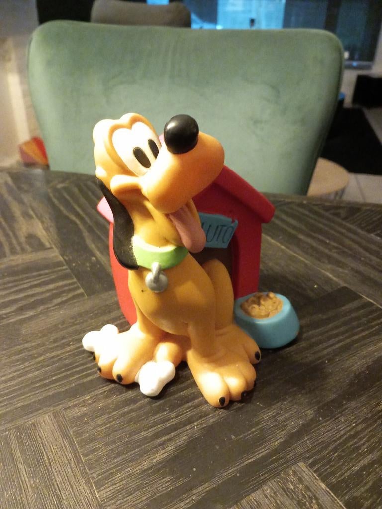 Vintage Pluto spaarpot - Disney bullyland, Verzamelen, Strip- of Tekenfilmfiguur, Kunststof, Gebruikt, Disney