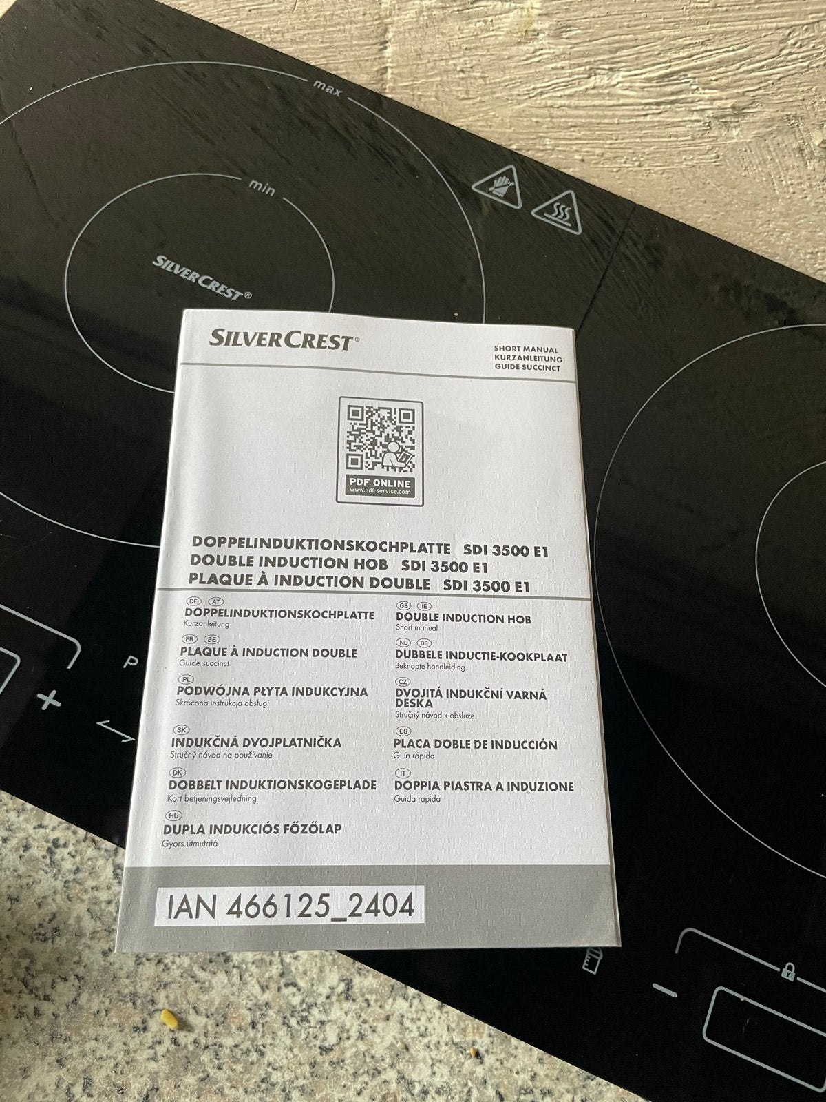 SilverCrest Dubbele Inductiekookplaat SDI 3500 E1, 3 kookzones of minder, Ophalen of Verzenden, Zo goed als nieuw, Inductie