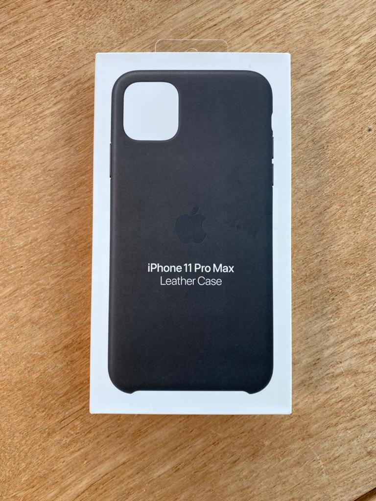 iPhone 11 Pro Max Leather Case Backcover Black Zwart Nieuw, Telecommunicatie, Mobiele telefoons | Hoesjes en Frontjes | Apple iPhone