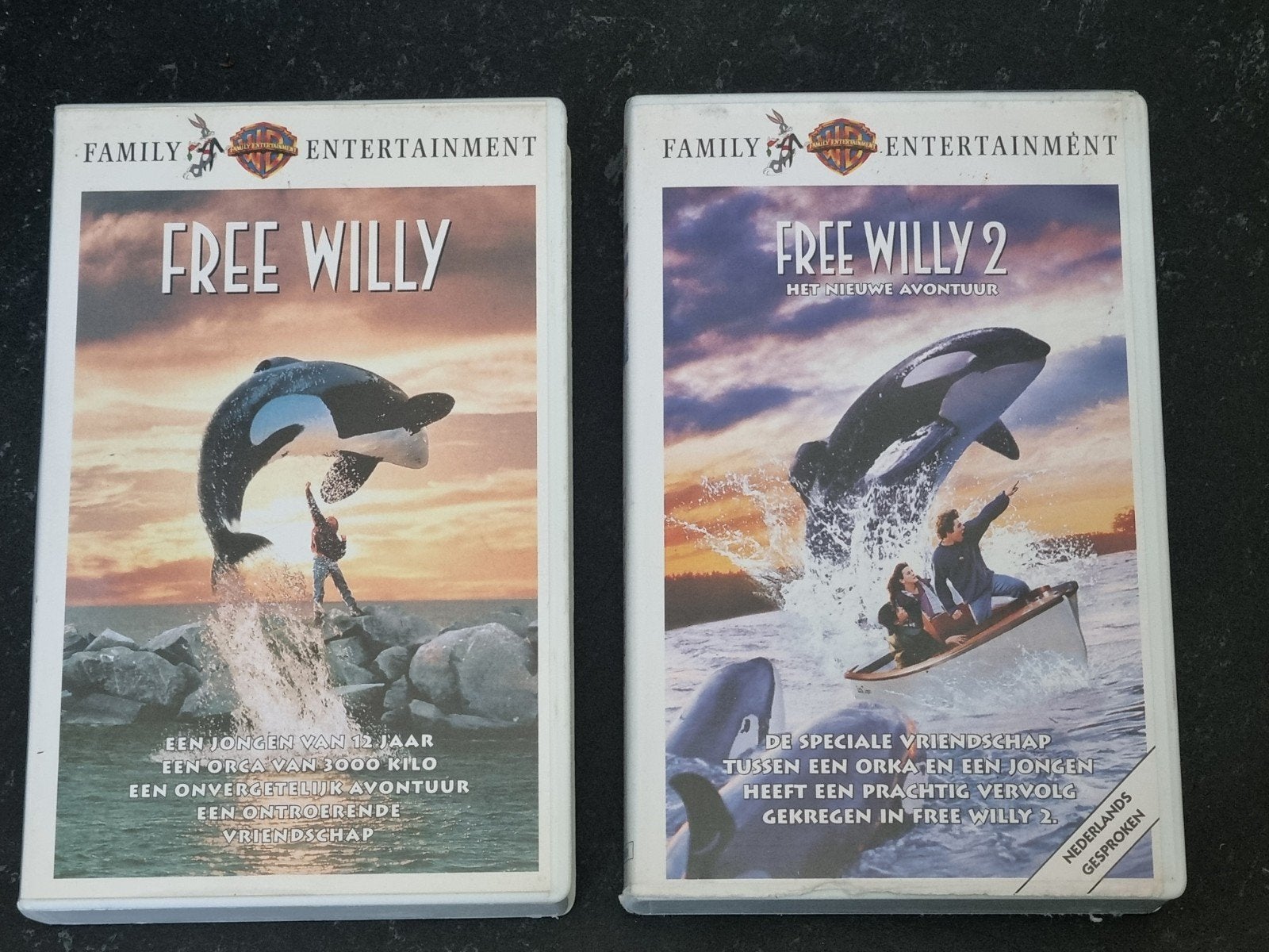 Free Willy 1 & 2 VHS - Klassieke Familiefilms, Cd's en Dvd's, Nederlands ondertiteld, Gebruikt, Alle leeftijden, Kinderfilm