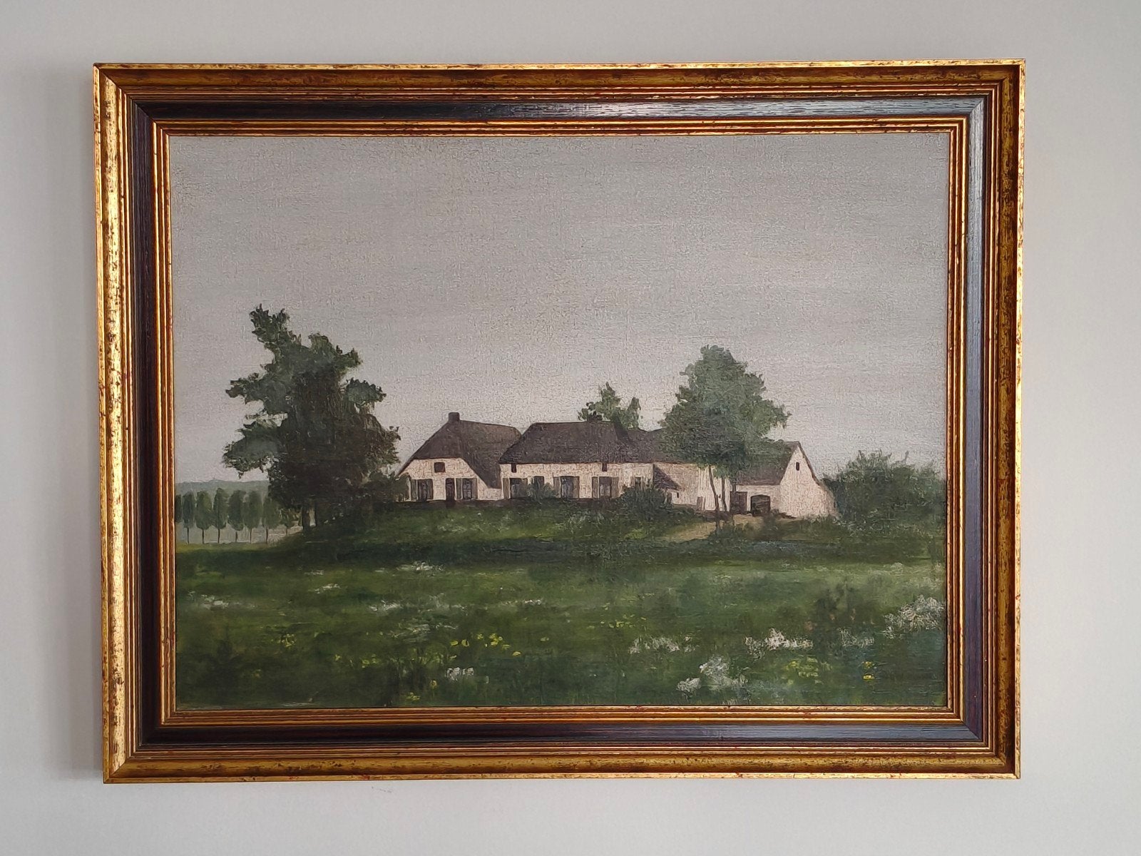 Olieverfschilderij van boerderij "De Pol" in de Ooijpolder., Ophalen of Verzenden