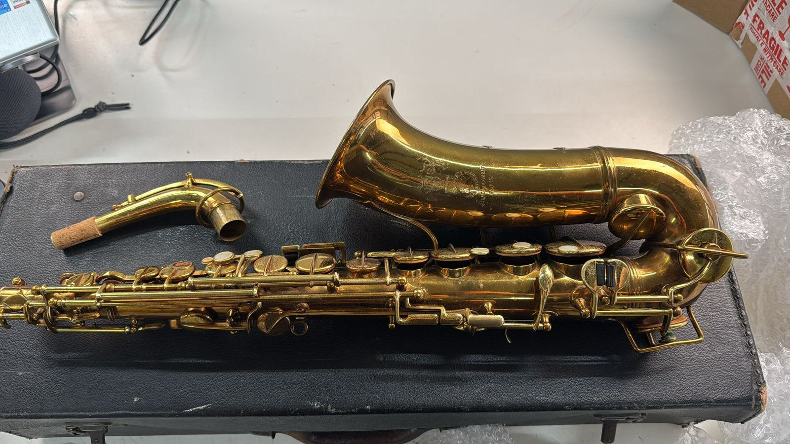 Lyrist 9 Place du Combat Saxofoon 1925, Ophalen of Verzenden, Gebruikt, Alt, Met koffer