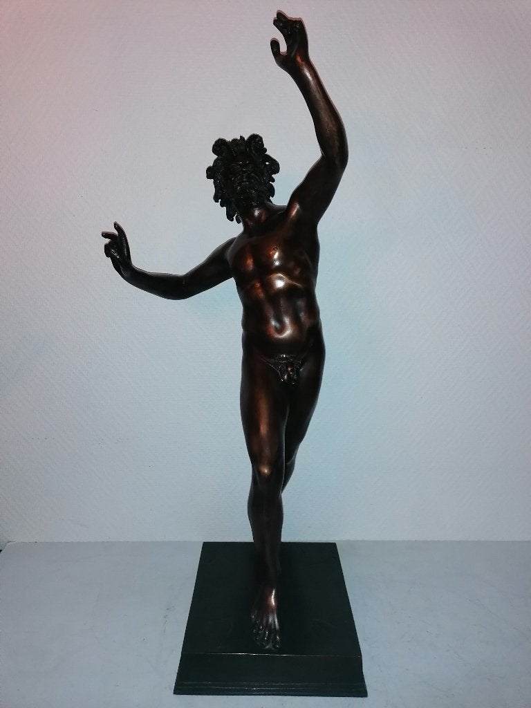 Bronze dancing faun gepatineerd gesigneerd, Ophalen