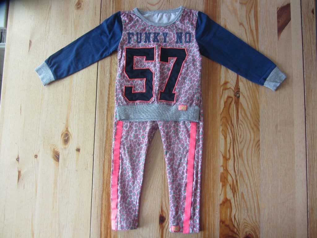 Grijs/blauw/roze setje XS Little Feet maat 86, Ophalen of Verzenden, Gebruikt, Meisje, Setje