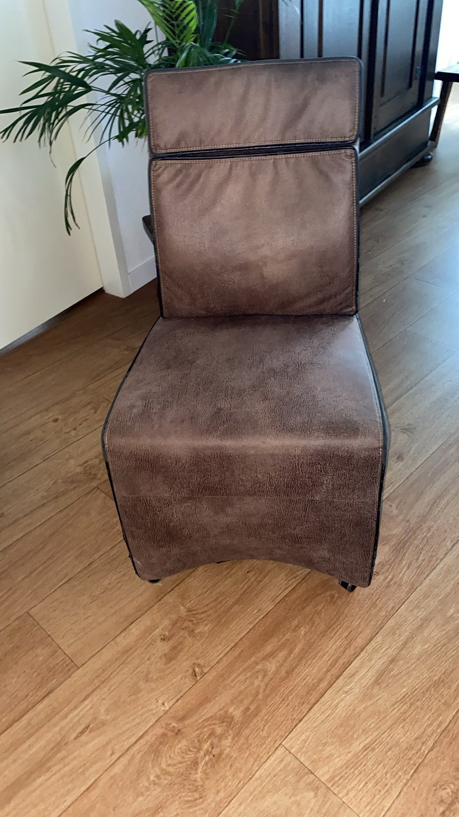 Eettafel stoelen, Ophalen, Gebruikt, Bruin, Leer