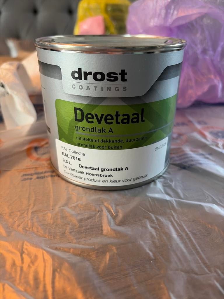 Drost Devetaal Grondlak A - RAL 7016 - 0,5L Buiten, Doe-het-zelf en Verbouw, Verf, Beits en Lak, Nieuw, Ophalen of Verzenden, Verf