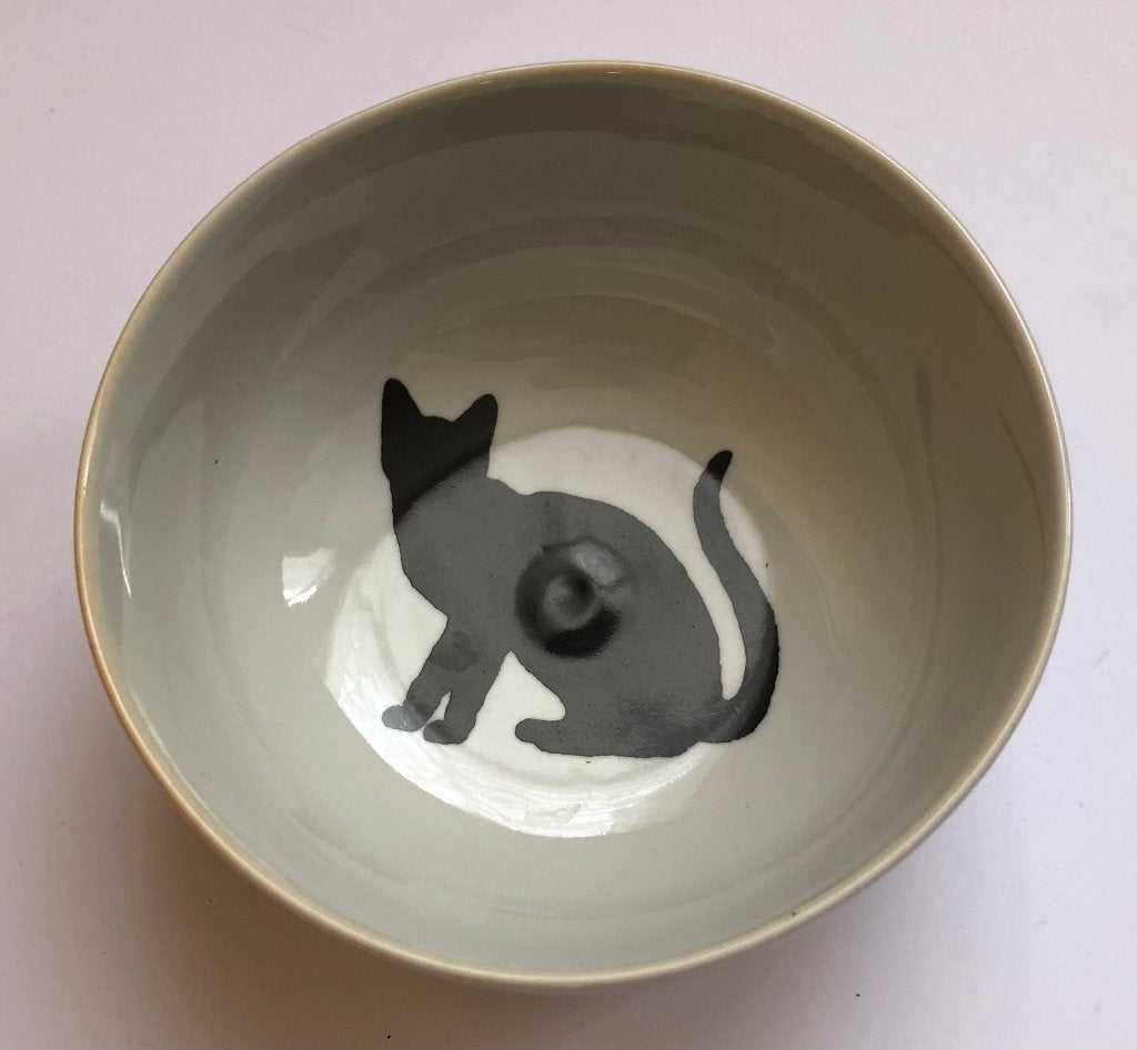 Hollandsche waaren bakje kom met kat poes, Keramiek, Ophalen of Verzenden, Zo goed als nieuw, Kom(men)