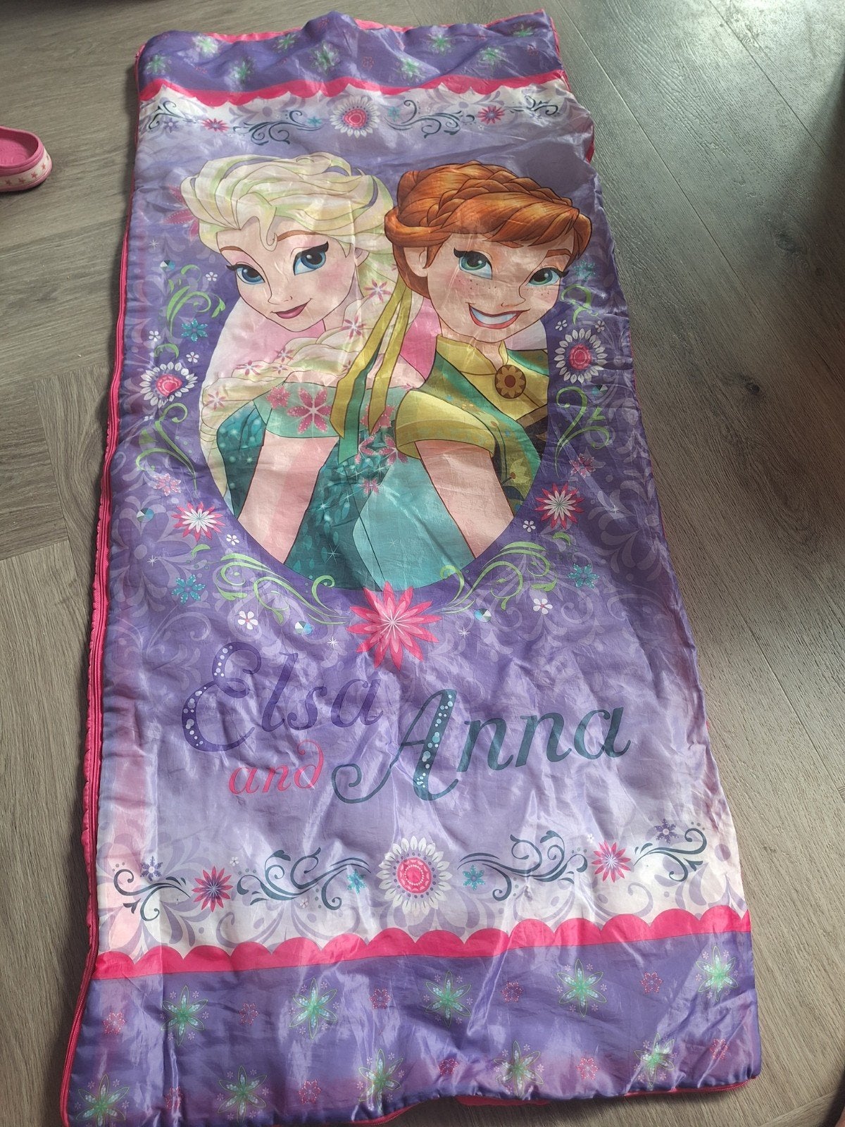 Kinderslaapzak Frozen Anna en Elsa met hoes, Ophalen of Verzenden, Gebruikt