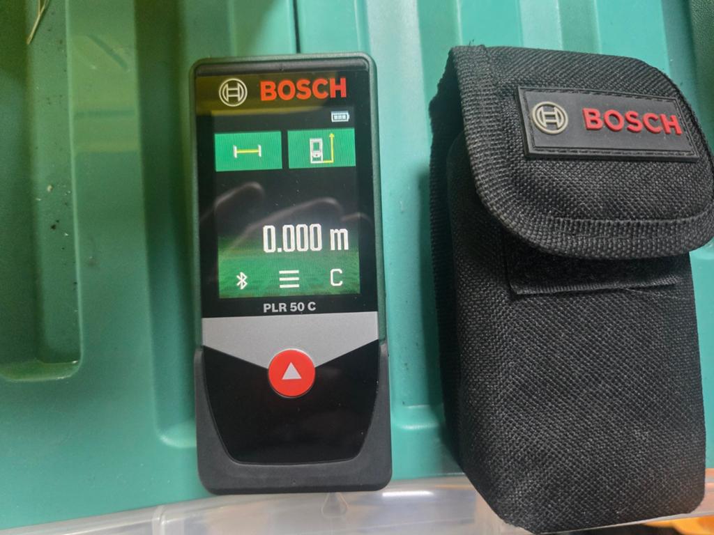 Bosch PLR 50 C Laser Afstandsmeter met hoesje, Ophalen of Verzenden, Zo goed als nieuw, Afstand