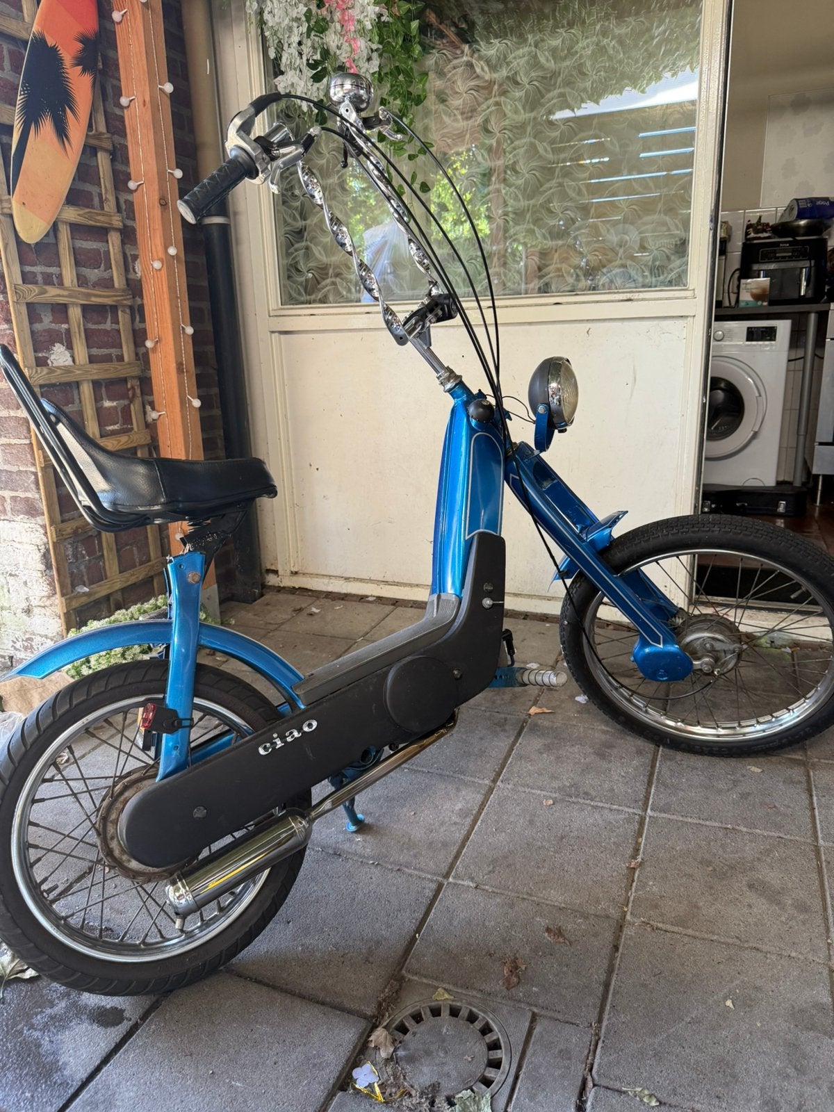 Vespa ciao chopper custom met geel kenteken, Fietsen en Brommers, Ophalen, Zo goed als nieuw