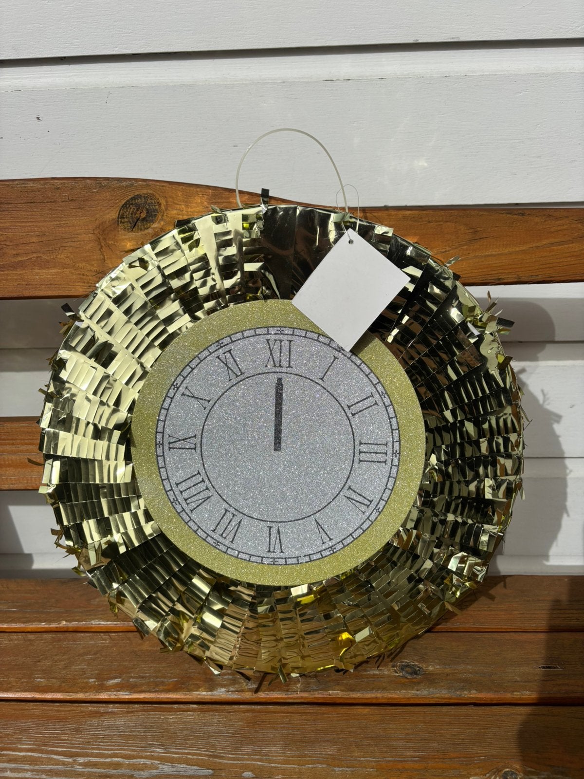 Gouden pinata klok - diameter 33 cm  NIEUW, Hobby en Vrije tijd, Feestartikelen, Ophalen of Verzenden, Nieuw, Verjaardag