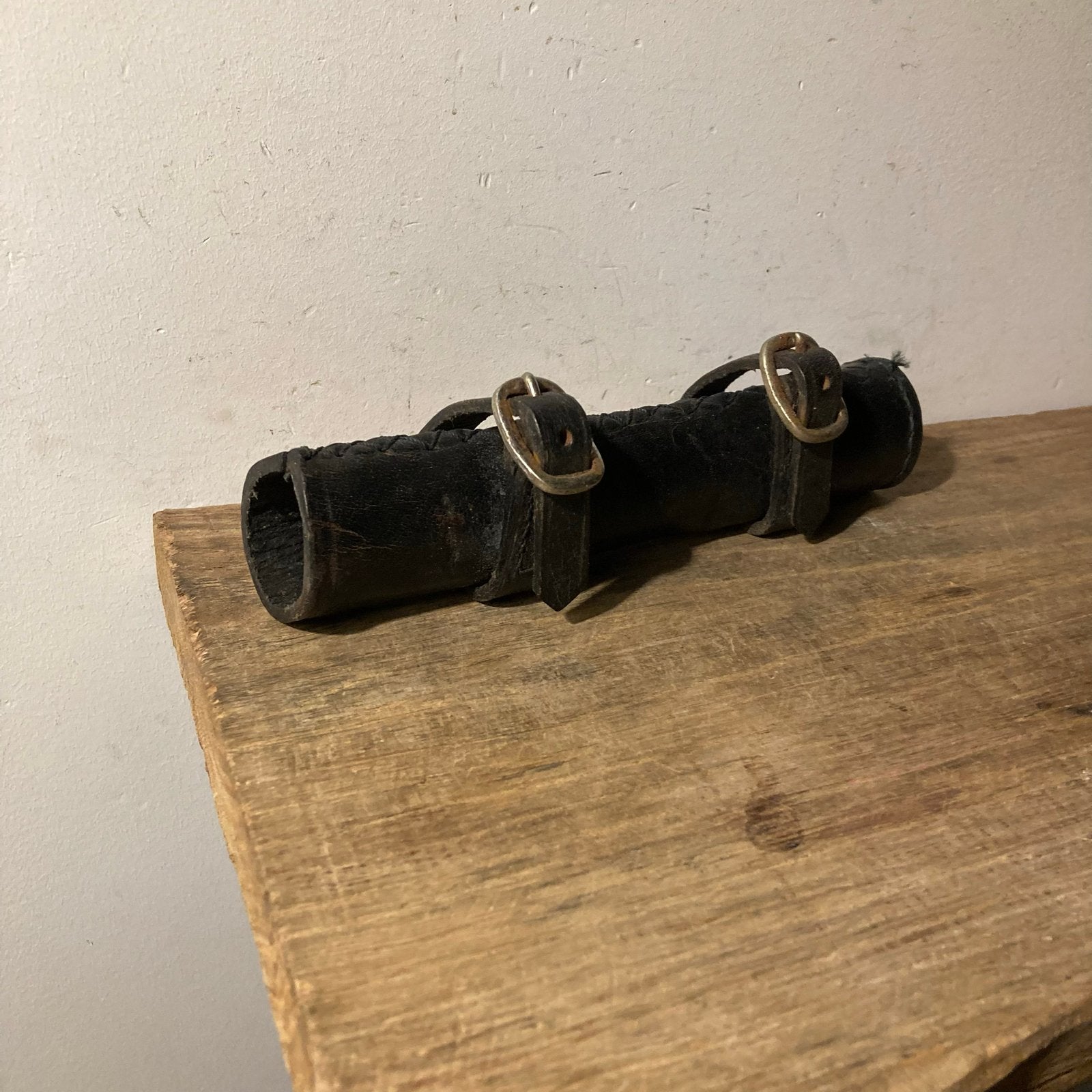 Vintage Leren Gereedschapsrol - 19 cm hoog, Antiek en Kunst, Ophalen of Verzenden