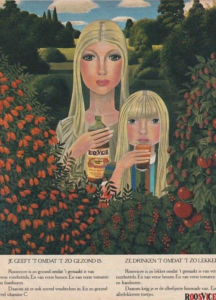 Retro reclame 1979 Roosvicee siroop meisje & haar moeder, Verzamelen, Verzenden, Overige typen