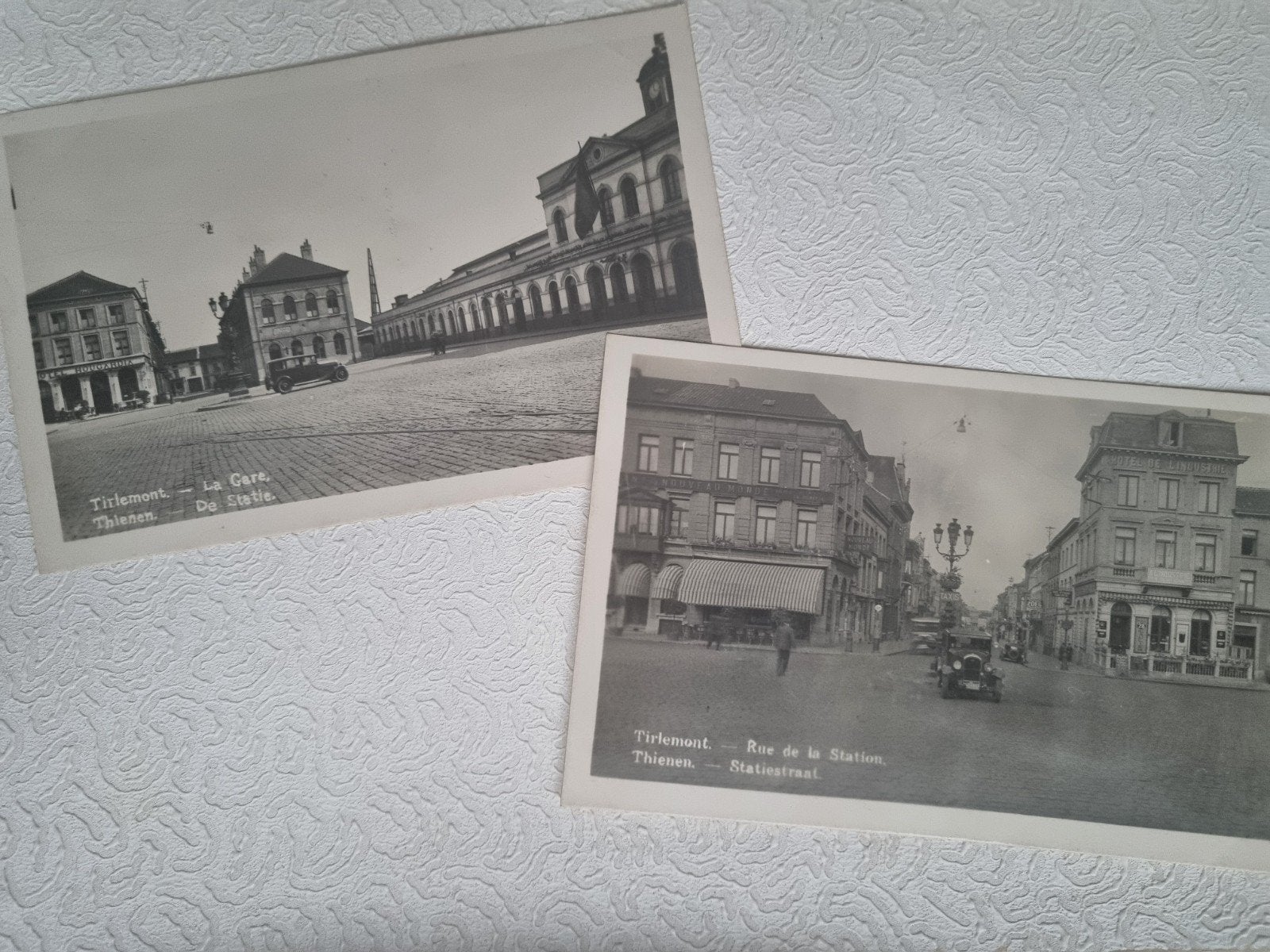 Tienen: La Gare & Rue de la Station (1936) met oldtimers, Ophalen of Verzenden, Voor 1920, Ongelopen