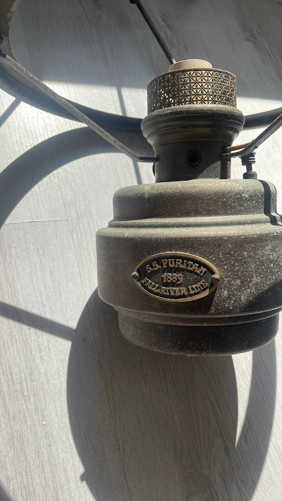 Antieke lamp s s puritan 1889 fall river lime, Antiek en Kunst, Antiek | Lampen, Ophalen of Verzenden