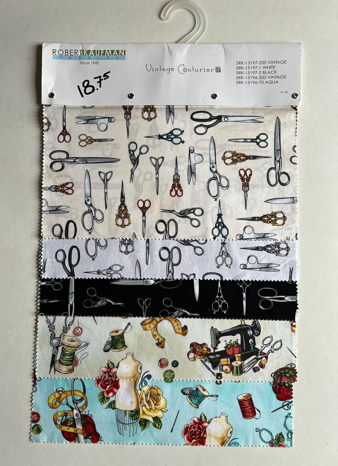 Robert Kaufman Handwerkstof - Vintage Couturier - 5 lapjes, Hobby en Vrije tijd, Nieuw, 30 tot 120 cm, Katoen, 30 tot 200 cm