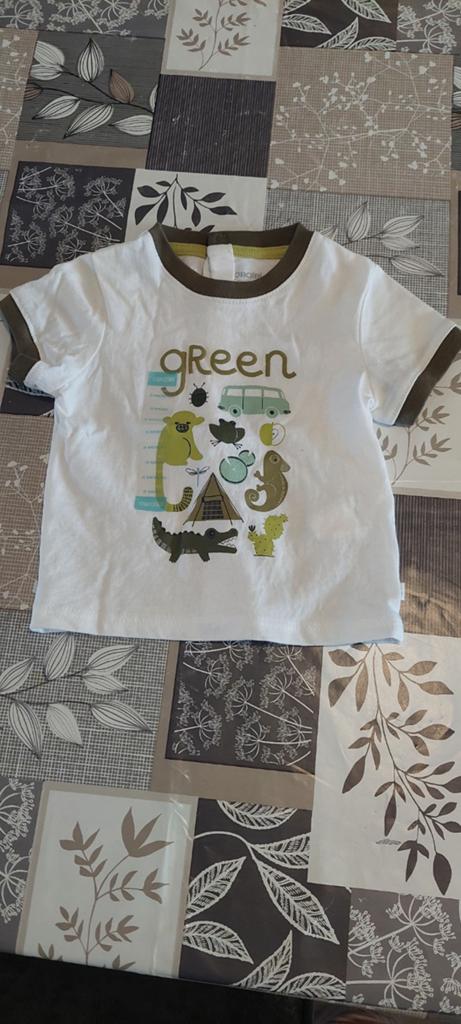 Nieuw wit T-shirt met dierenprint, maat 59cm (3m), Jongetje of Meisje, Nieuw, Ophalen of Verzenden, Shirtje of Longsleeve
