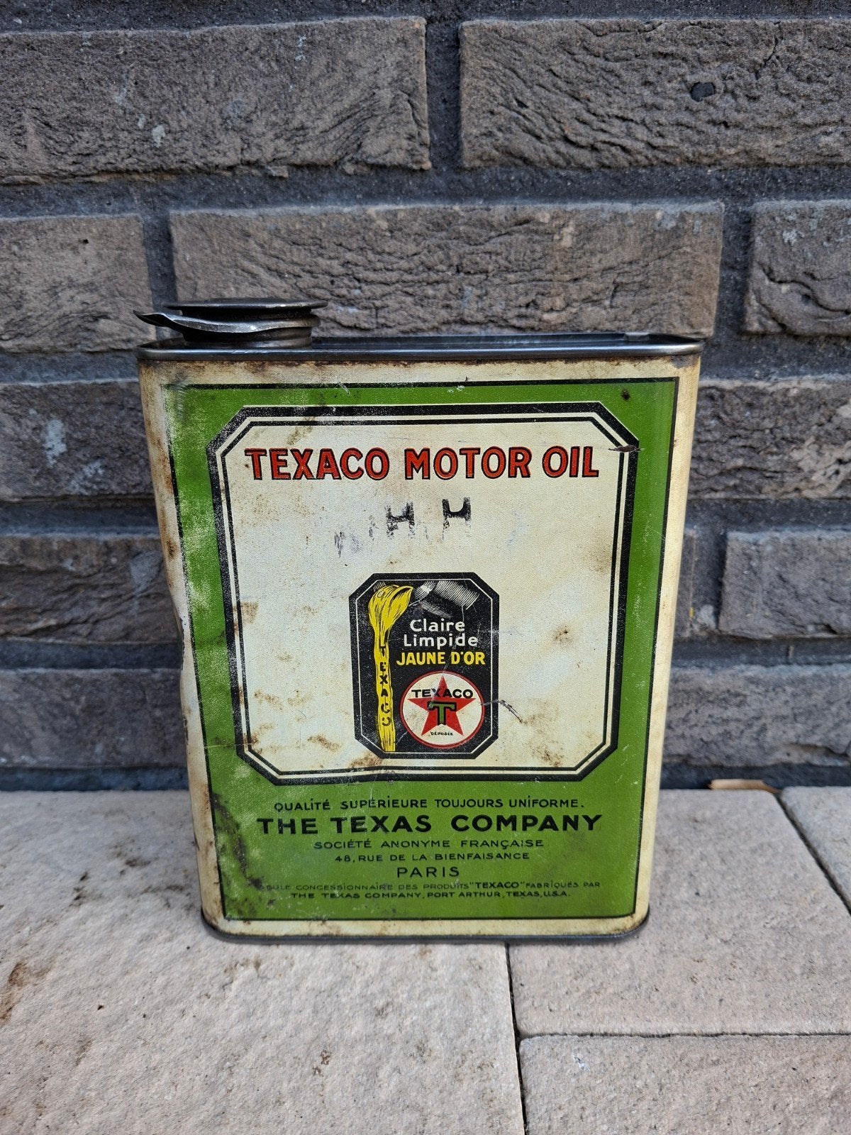 TEXACO MOTOR OIL blik, Verzamelen, Ophalen of Verzenden, Gebruikt, Overige