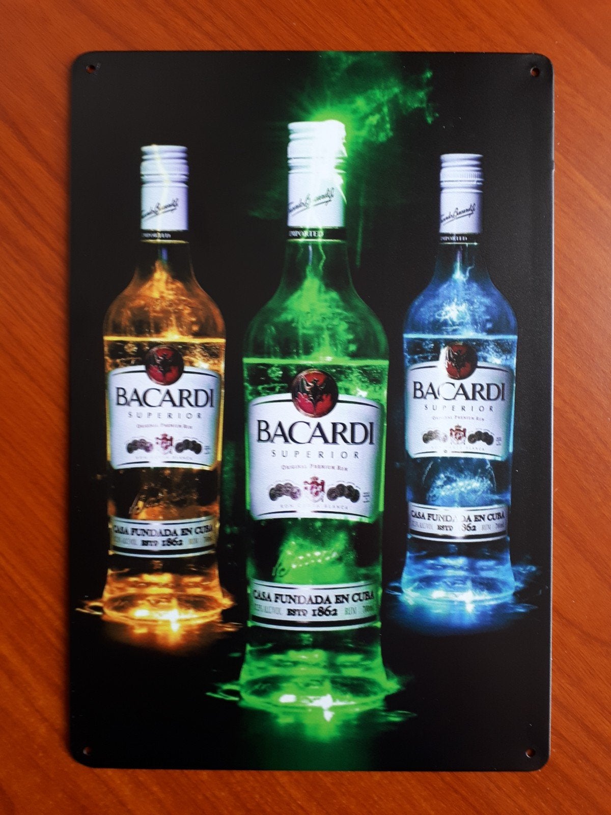 Bacardi 20x30 cm Metalen Reclamebord, Verzamelen, Merken en Reclamevoorwerpen, Verzenden, Nieuw, Reclamebord
