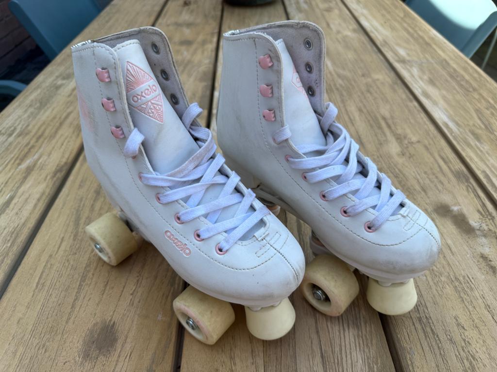 Rolschaatsen Decathlon RS QUAD 100 white (maat 37), Ophalen of Verzenden, Gebruikt, Kinderen