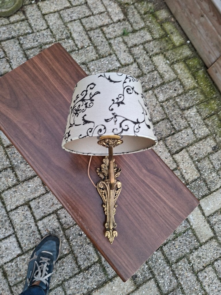 schitterende mooie antieke messing sierlijke wandlamp, Ophalen of Verzenden