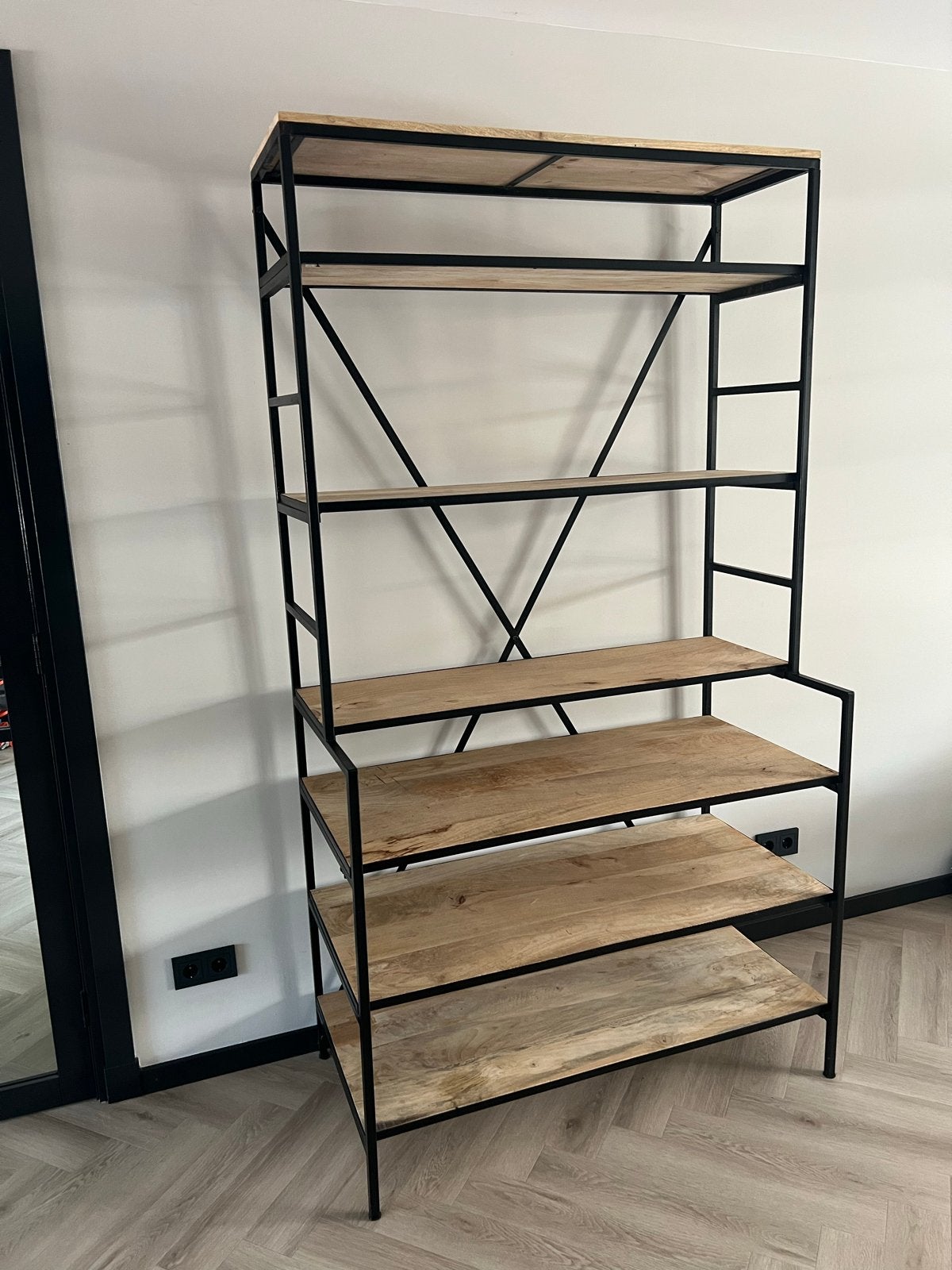 Kast/Bureau Toronto metaal/hout H220xB118xD60cm, Huis en Inrichting, Kasten | Boekenkasten, Ophalen, Met plank(en), Gebruikt, 100 tot 150 cm