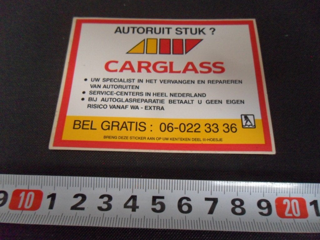 sticker CARGLASS Autoruit stuk ?  LH188 *, Verzamelen, Stickers, Ophalen of Verzenden, Zo goed als nieuw