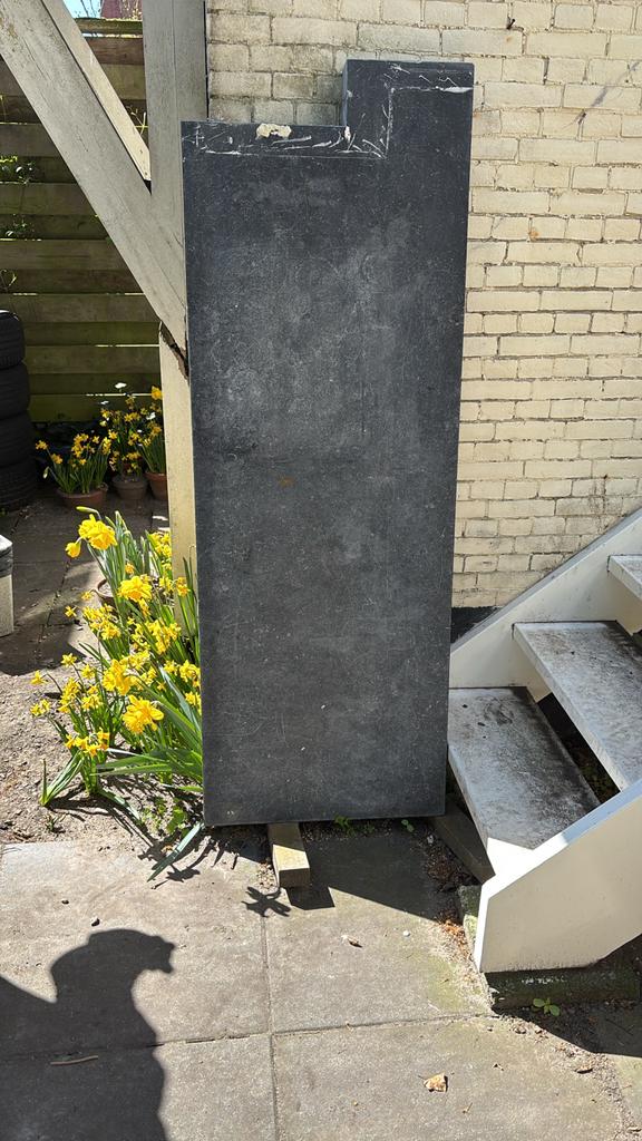 Natuursteen blad - Donkergrijs/zwart, Doe-het-zelf en Verbouw, Overige Doe-het-zelf en Verbouw, Ophalen, Gebruikt