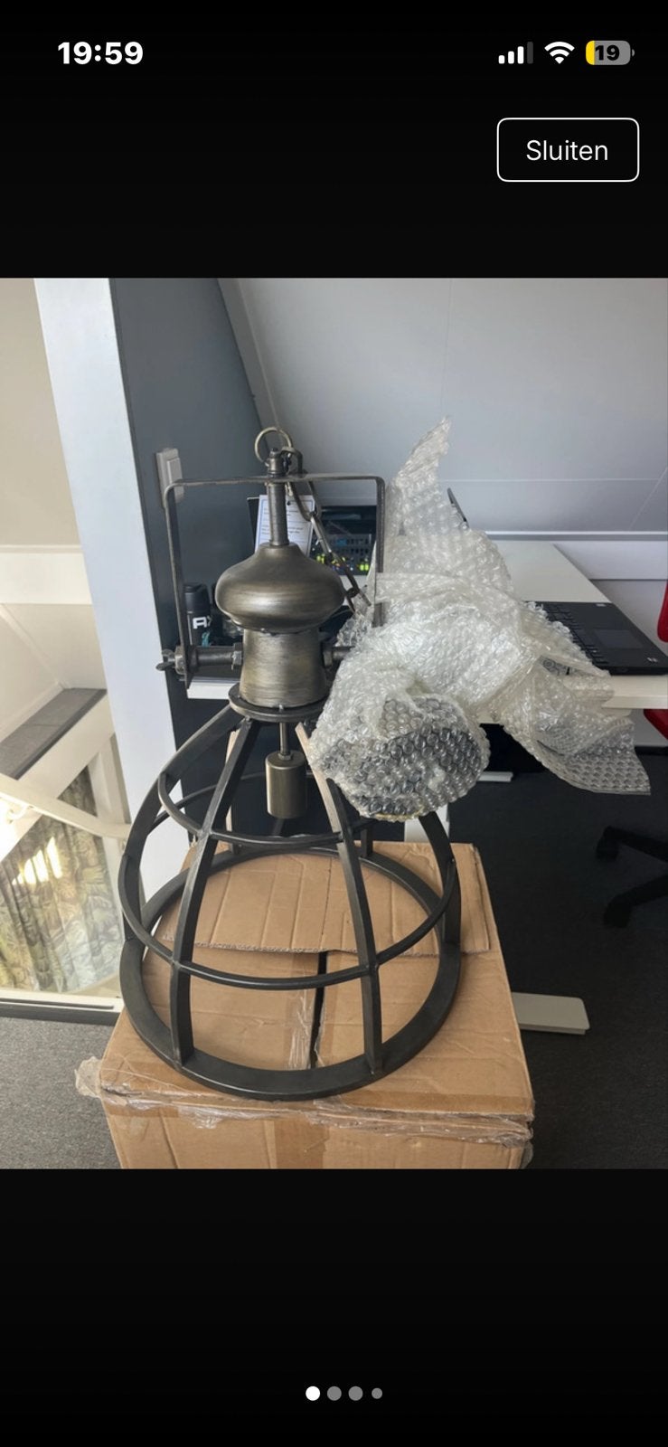 Countryfield Hanglamp Industrieel Zwart Metaal, Ophalen, Nieuw, Metaal, E27 (groot)