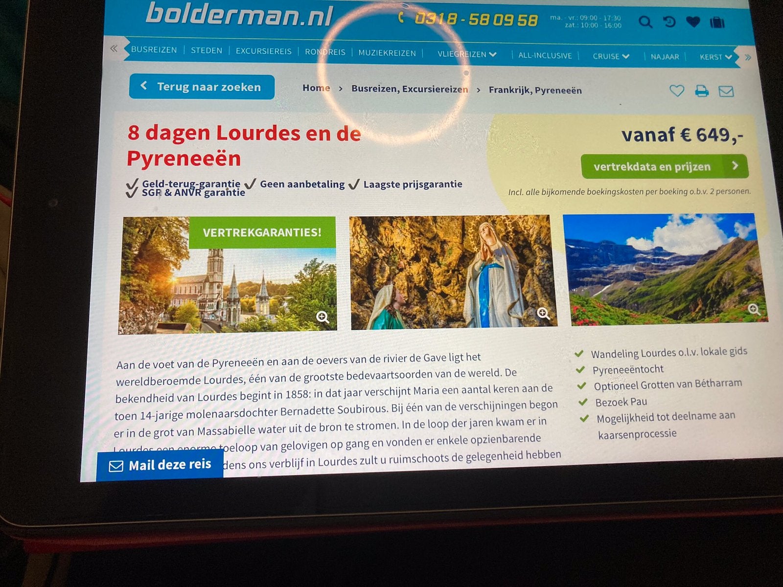 Vakantie 2 pers pyreneen lourdes vertrek 4 juli 8 dagen €800, Tickets en Kaartjes, Hotelbonnen, Twee personen
