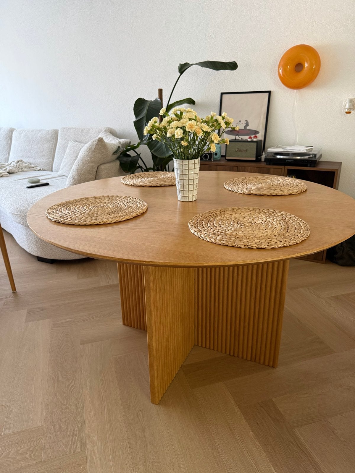 LYKSBORG eettafel van JYSK - Goede staat, Ophalen, Gebruikt, 100 tot 150 cm, Rond