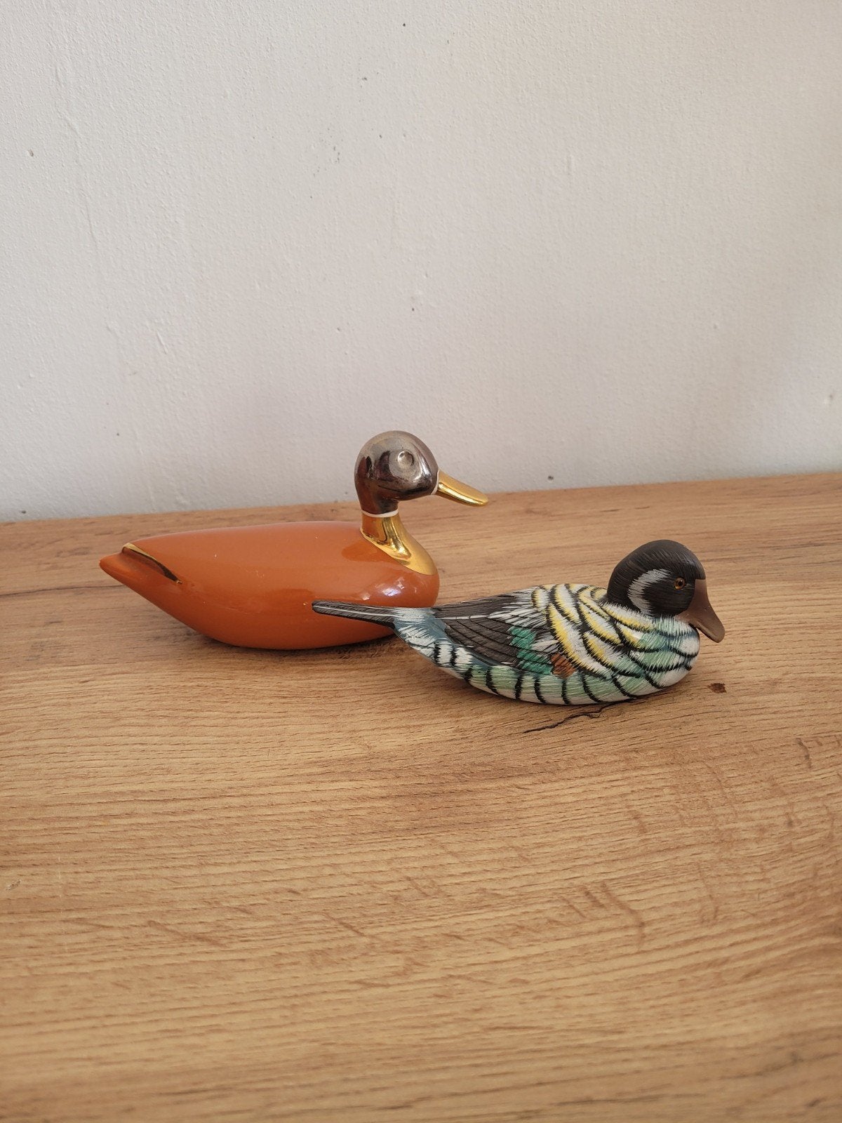 Twee vintage eenden beeldjes, Antiek en Kunst, Ophalen