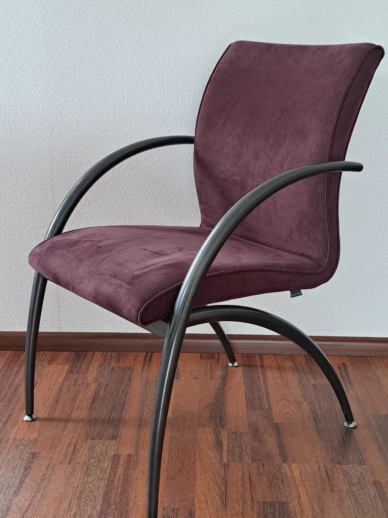 Wiesner-Hager design stoelen - set  4 - Alcantara paars, Ophalen, Gebruikt, Overige kleuren, Design