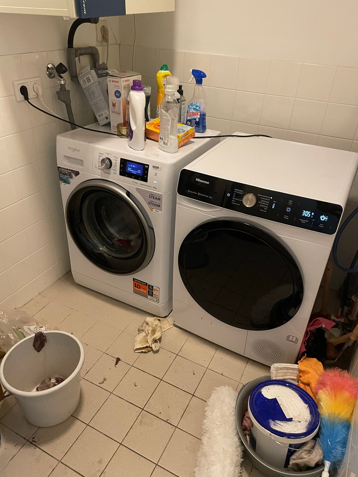 Hisense warmtepompdroger 8 kg - Gekocht in 2024, Ophalen, 8 tot 10 kg, Zo goed als nieuw, Voorlader