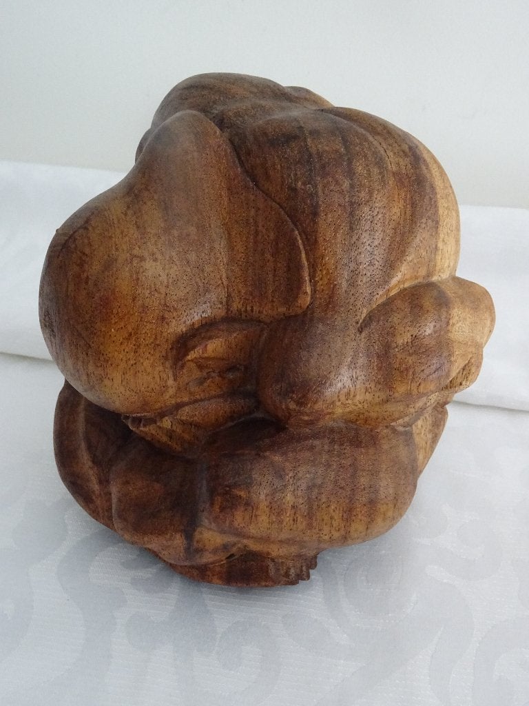 Grote yogiman beeld Orang Malu hout huilende boeddha, 17 cm, Ophalen of Verzenden, Zo goed als nieuw, Hout